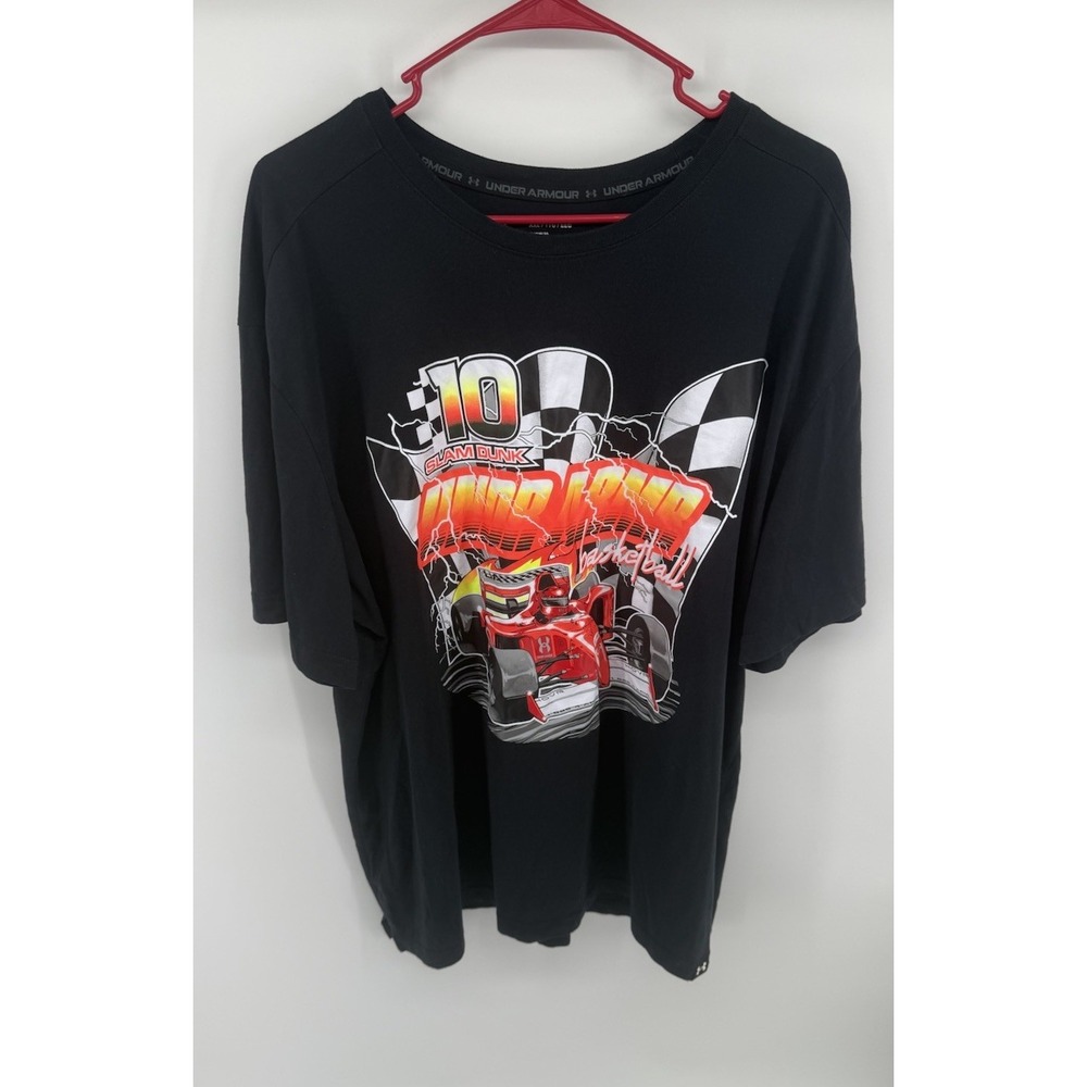 Under Armour Men's XXL Black Slam Dunk Basketball Racing Graphic T Shirt